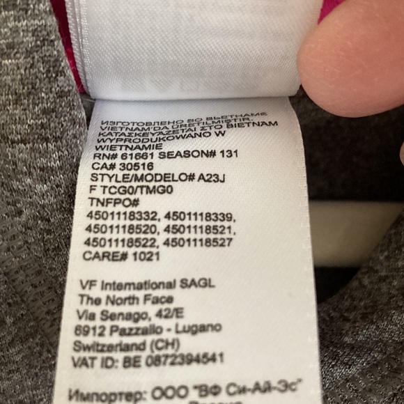 The North Face Hoodie Womens Medium Heathered Grey Pink Outdoors - Picture 6 of 10